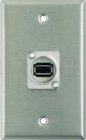 Single Gang Wallplate with USB-A Jack, Steel