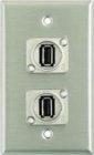 Single Gang Wallplate with 2 USB-A Jacks, Steel