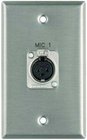 Plateworks Single-Gang Stainless Steel Engraved Wall Plate with 1x XLR-F: "Mic 3"