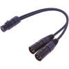 1' Excellines XLRF to Dual XLRM Y-Cable