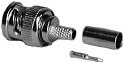 BNC Male Connector, 3-Piece, for RG6/U Wire (Silver)