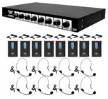 8 Channel Wireless Microphone System with 8 Lavalier Microphones, 8 Headworn Microphones, 8 Bodypacks