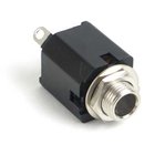 1/4" MIL-Type Enclosed Jack, .25 inch I.D. sleeve, metal bushing, solder lugs