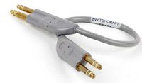 2' 1/4" TRS-M to 1/4" TRS-M Mini TT Twin Molded Patch Cable