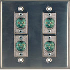 Wall Plate with 4 XLRM Ports, Black
