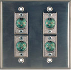 Two-Gang Wall Plate with 4x XLR-M Ports