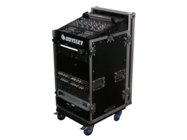 Pro Rack Case with Wheels, 11 Unit Top Rack, 16 Unit Bottom Rack