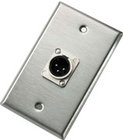 Single Gang Silver Wallplate with 1 XLRM Connector