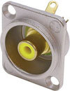 D Series RCA Jack with Yellow Isolation Washer, Nickel Housing