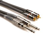 Audio Cable, Dual RCA Male - Dual 1/4" Male, 15 Feet