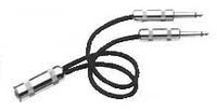 Y-Cable, One Female 1/4" to Two Male 1/4", 1.5 Ft