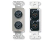 Dual 3-Pin XLR-F Jacks on Stainless Steel Decora Wall Plate