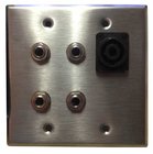 Dual Gang with 4x 1/4" and 1x Speakon Wall Plate