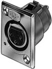 XLR Female Panel Connector, 5 Contacts, Rectangular