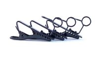 Lapel Mic Tie Clips, Black, 3PK