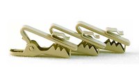 Lapel Mic Tie Clips, 1 to 2mm, Tan, 3PK