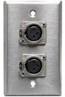 Single Gang Wall Plate with 2x Neutrik NC3FD-L-1 XLR-F Jacks