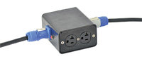 20A Powercon Quad Box to (2) NEMA 5-20 Duplex Receptacles