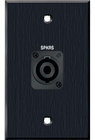 Black 4-Pole Speakon Connector on Wallplate