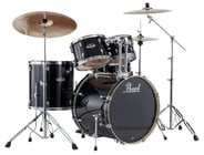 EXX Export Series 5-Piece Drum Kit in Jet Black with Hardware: 18x22" Bass Drum, 8/9" Rack Toms, 16x16" Floor Tom, 5.5"x14" Snare Drum