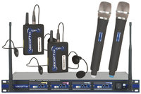4 Channel Wireless Handheld and Beltpack Microphone System