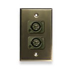 Wall Plate, Single Gang, with 2 WC3F Female XLRs, Black