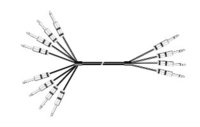 5 ft. 4-Channel Studio Insert Snake with 4x 1/4" TRS to 8x 1/4" TS