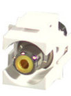 Snap-In Yellow RCA Female to Female Keystone Insert in White