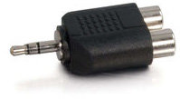 3.5mm Stereo Male to 2 RCA Females Audio Adapter