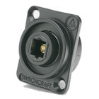 Single-Mode LC Fiber Optic Feedthrough in Black