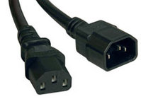 2' 14AWG Heavy Duty Power Extension Cable, Black