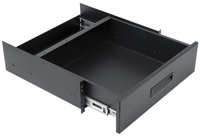 3 RU Recessed Storage Drawer in Black with 14.75" D Extension