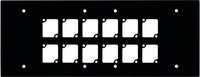 Aluminum Wall Panel with 12 Connectrix Mounts, 6 Gang, Black