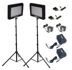 LED Studio Lighting and Battery Kits with 2 Lights/Stands