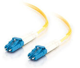 3' LC-LC 9/125 OS1 Duplex Singlemode PVC Fiber Optic Cable in Yellow