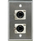 1-Gang Wall Plates with Dual Neutrik NE8FDV-YK RJ45 Connectors