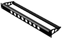 1U Rack Panel Punched for 8 D Series Connectors with Lacing Bar