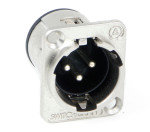 E Series 5-Pin XLRM Panel Mount Connector in Black