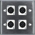 2-Gang Wall Plate with (4) 3-Pin XLRF Connectors
