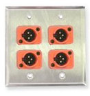 Single-gang Wall Plate with 2 Neutrik Screw Terminal XLRF Connectors