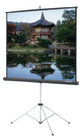 43" x 57" Picture King Matte White Tripod Screen, Black Carpet