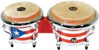 Latin Percussion LPM199-PR Music Collection Mini Tunable Bongos with Puerto Rican Flag Design