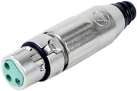 5-Pin XLR-F Connector with Black Housing and Silver Pins
