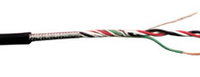Black 4-Conductor Quadraplus Microphone Cable Per Foot