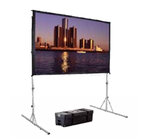 Da-Lite 88692KHD 64" x 115" Fast-Fold Deluxe Dual Vision Screen, Black Frame, Heavy-Duty Legs