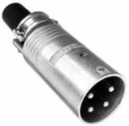 4-Pin XLR Male Cable Connector in Nickel Finish