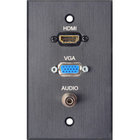 Board Room Series 1-Gang Wall Plate with HDMI/VGA& Mini Connectors