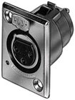 3-Pin XLR Female Panel Connector, Rectangular
