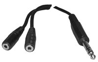 1/4" Stereo M to Dual 3.5mm F Adapter Cable