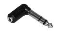 Right Angle 1/8" Stereo - 1/4" Plug